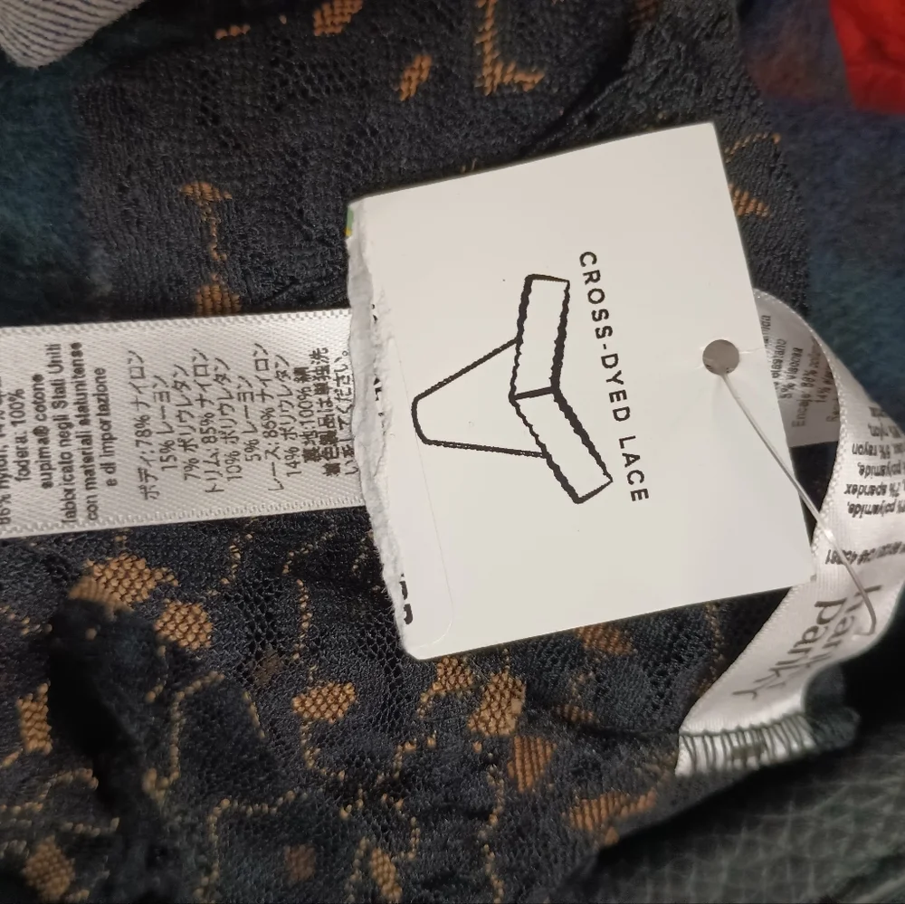 Hanky panky original high rise cross dyed leopard black lace thong panty - Picture 2 of 2